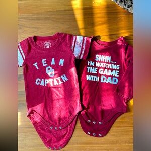 12 month old baby bodysuits.  Football/OU